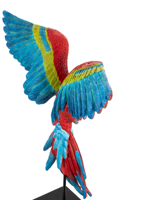 Decorațiune Papagal Aripi Deschise Roșu / Albastru Papagal Aripi Deschise Roșu 52,1x61,2x17,2 cm, Rășină Polimerică Roșu; Albastru - Kare Design [11]