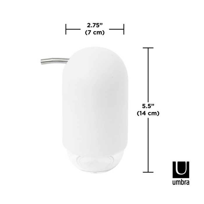 Dozator de Săpun Touch 7x7x20 cm, Plastic și Material Transparent Alb - Umbra [5]