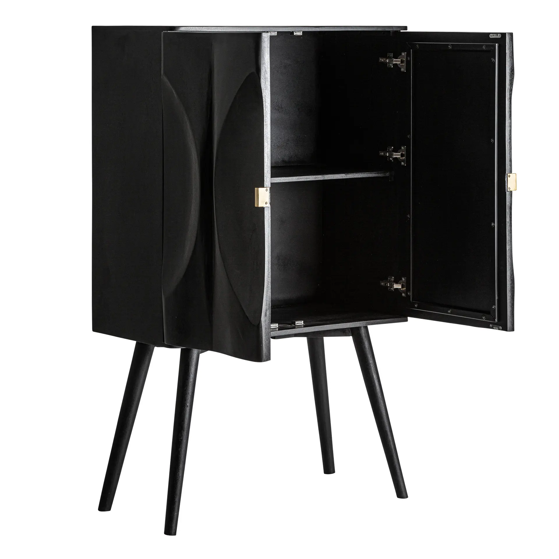 Dulap 100x45x158 cm, Lemn MDF și Lemn de Mango Negru - VicalHome VicalHome 38770 [3]