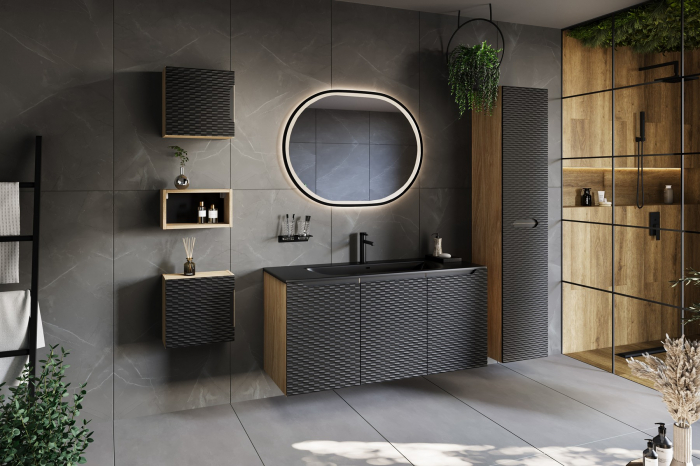 Dulap baie 57 x 70 x 46 cm, Ocean Black, 2 sertare, 82-70-2S COMAD [4]