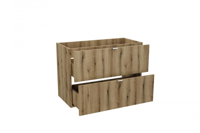 Dulap baie 57 x 80 x 39 cm, 2 sertare, finisaj stejar, Nova, COMAD [3]
