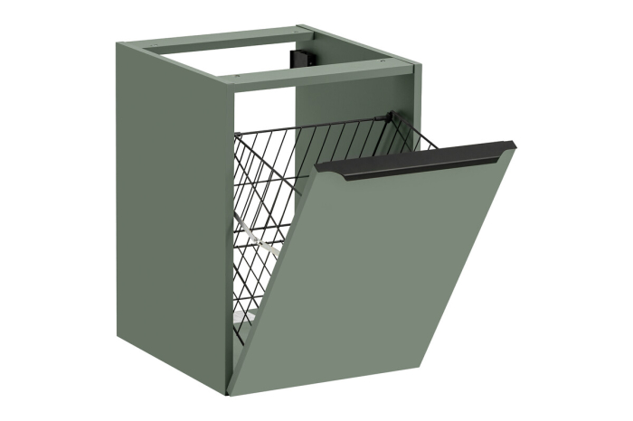 Dulap baie cu coș de rufe Sombra Green, lățime 40 cm, PAL Melaminat Verde Stuf, 1 Ușă, Suspendat - COMAD, cod SOMBRA GREEN 81-40-1DK [3]