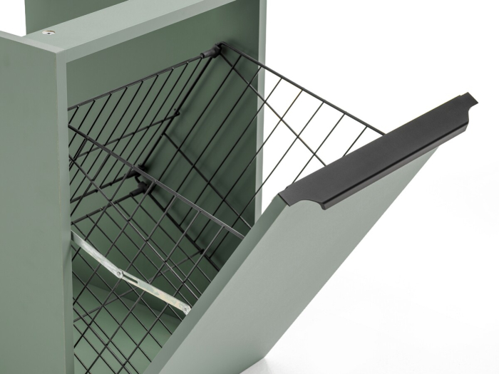 Dulap baie cu coș de rufe Sombra Green, lățime 40 cm, PAL Melaminat Verde Stuf, 1 Ușă, Suspendat - COMAD, cod SOMBRA GREEN 81-40-1DK [12]