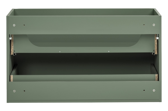 Dulap baie pentru lavoar Sombra Green, lățime 100 cm, PAL Melaminat Verde Stuf, Suspendat, 2 Sertare - COMAD, cod SOMBRA GREEN 82-100-46-2S [4]