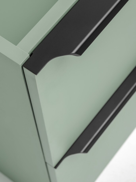 Dulap baie pentru lavoar Sombra Green, lățime 100 cm, PAL Melaminat Verde Stuf, Suspendat, 2 Sertare - COMAD, cod SOMBRA GREEN 82-100-46-2S [8]