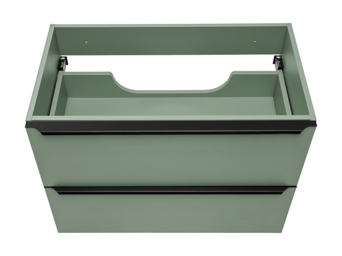 Dulap baie pentru lavoar Sombra Green, lățime 70 cm, PAL Melaminat Verde Stuf, Suspendat, 2 Sertare - COMAD, cod SOMBRA GREEN 82-70-46-2S [15]