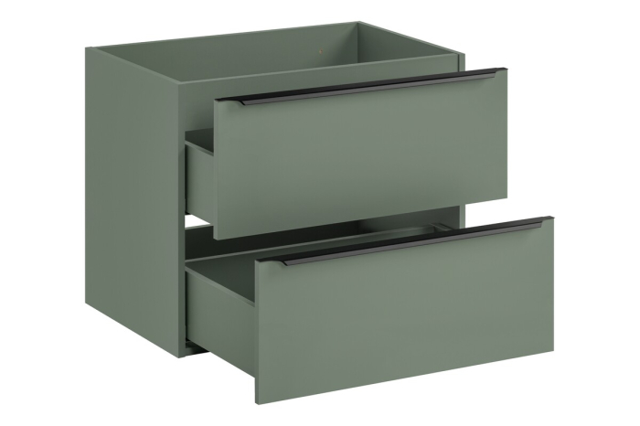 Dulap baie pentru lavoar Sombra Green, lățime 70 cm, PAL Melaminat Verde Stuf, Suspendat, 2 Sertare - COMAD, cod SOMBRA GREEN 82-70-46-2S [3]