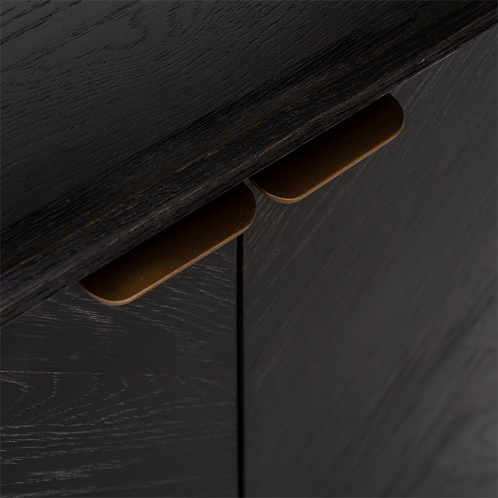 Dulap biblioteca premium negru Nevena 100x220 cm stejar, manere otel inoxidabil, 7377 - Richmond Interiors [7]