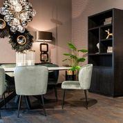 Dulap biblioteca premium negru Kelda 100x220 cm, furnir stejar, 6502 BLACK - Richmond Interiors [9]