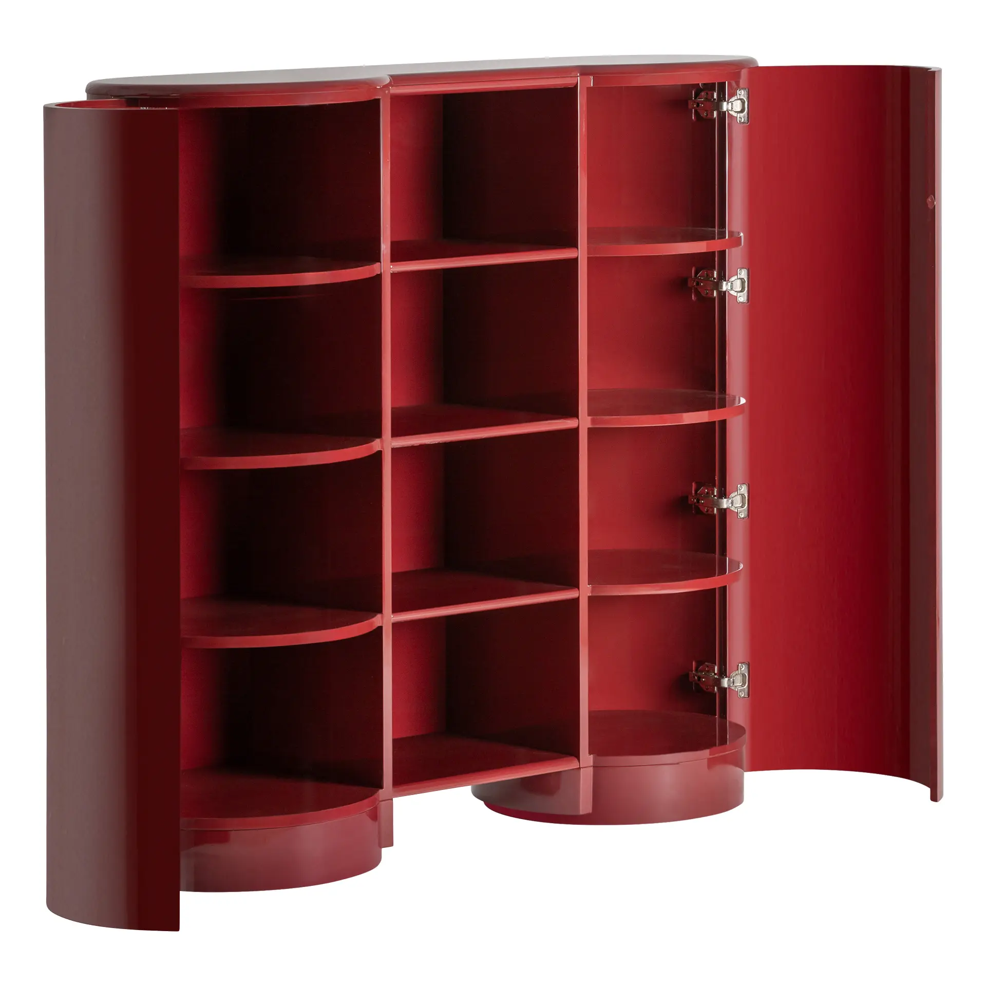 Dulap Capitello 130x50x130 cm, Lemn MDF Rosu - VicalHome VicalHome 38321 [3]