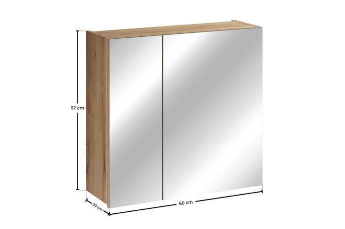 Dulap cu Oglindă Coast Evoke 43.1 cm, cu 2 Uși, Stejar Coast Evoke - COMAD [5]