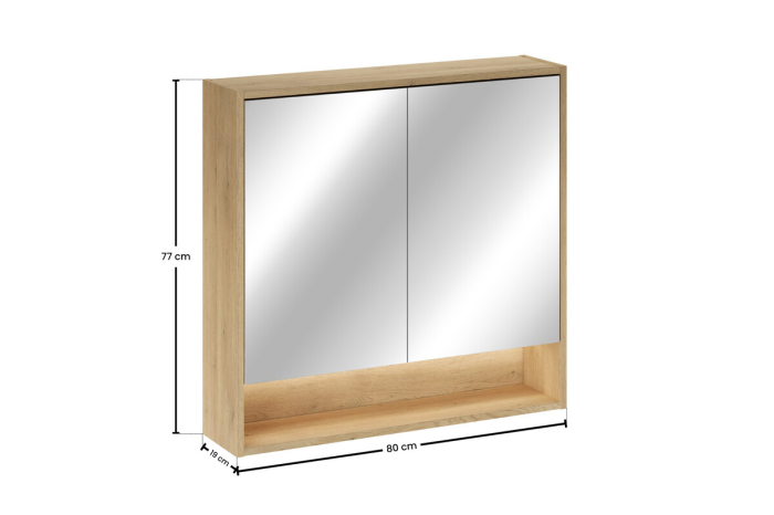 Dulap cu oglindă 80 cm, 2 uși Viola Cremona CREMONA UN 84-80-2D COMAD [5]
