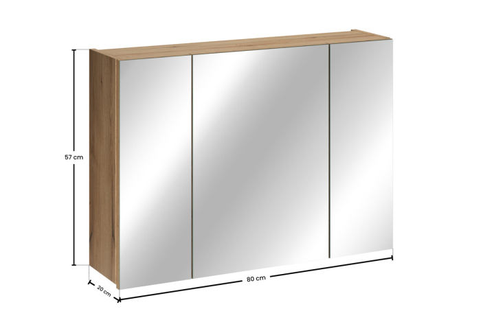 Dulap cu Oglindă Coast Evoke 43.2 cm, cu 3 Uși, Stejar Coast Evoke - COMAD [5]