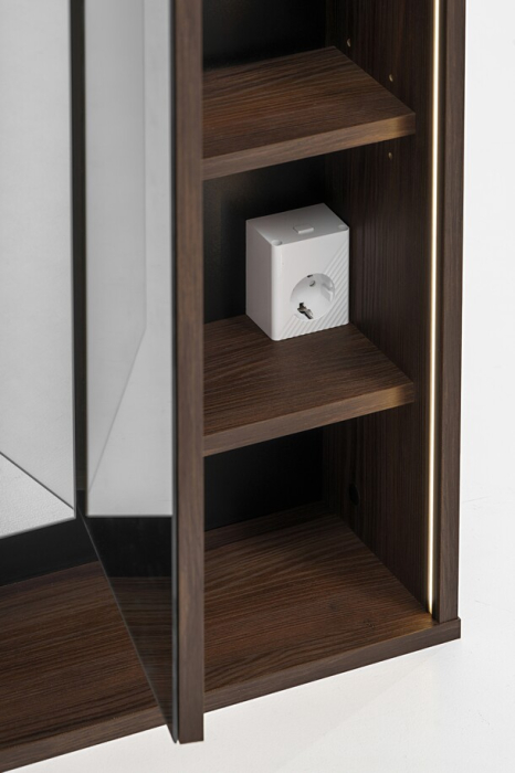 Dulap cu Oglindă Dorothy Ristretto 100 cm, 3 Uși, Stejar Ristretto - COMAD [7]