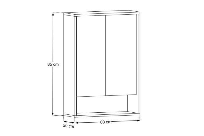 Dulap cu Oglindă Dorothy Ristretto 60 cm, 2 Uși, Stejar Ristretto - COMAD [5]