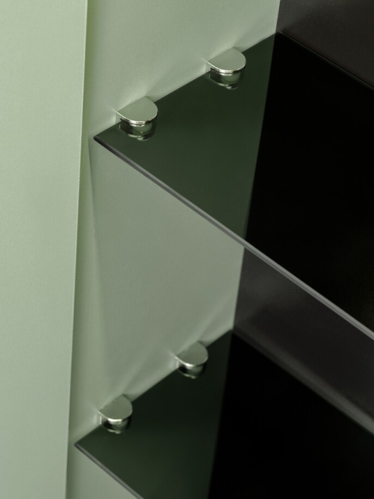 Dulap cu oglindă pentru baie Sombra Green, lățime 60 cm, PAL Melaminat și Oglindă, Iluminare LED, 2 Uși, Închidere Silențioasă - COMAD, cod GREEN UN 84-60-2D [7]