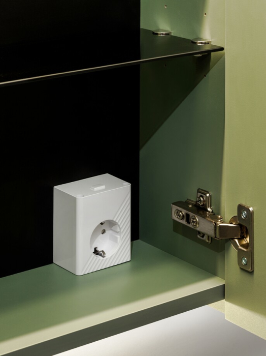 Dulap cu oglindă pentru baie Sombra Green, lățime 80 cm, PAL Melaminat, Iluminare LED, 2 Uși, Închidere Silențioasă - COMAD, cod GREEN UN 84-80-2D [9]