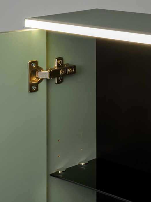 Dulap cu oglindă pentru baie Sombra Green, lățime 80 cm, PAL Melaminat, Iluminare LED, 2 Uși, Închidere Silențioasă - COMAD, cod GREEN UN 84-80-2D [11]