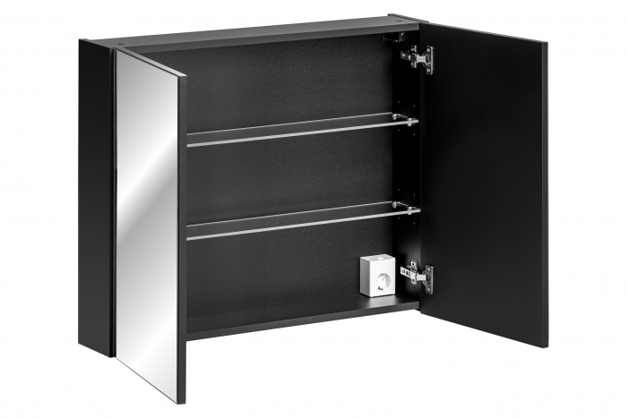 Dulap cu oglinda baie 65 x 80 x 17 cm SANTA FE BLACK Comad [4]