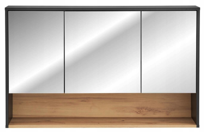 Dulap baie suspendat cu oglinda 100x75 cm, finisaj Borneo Cosmos, COMAD [4]