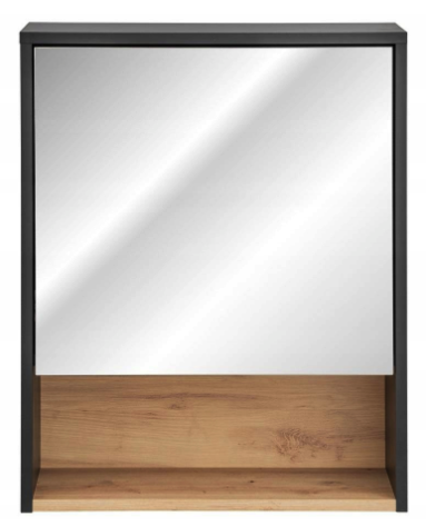 Dulap suspendat cu oglinda baie, 60x75 cm, Borneo Cosmos COMAD [4]