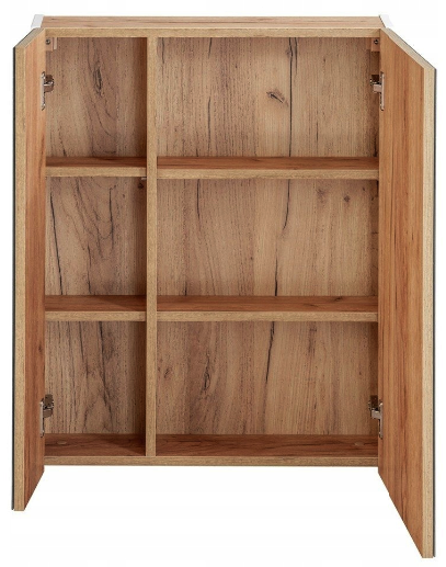 Dulap baie suspendat cu oglinda, 60x75/80x75 cm, Oak, Capri - COMAD [3]