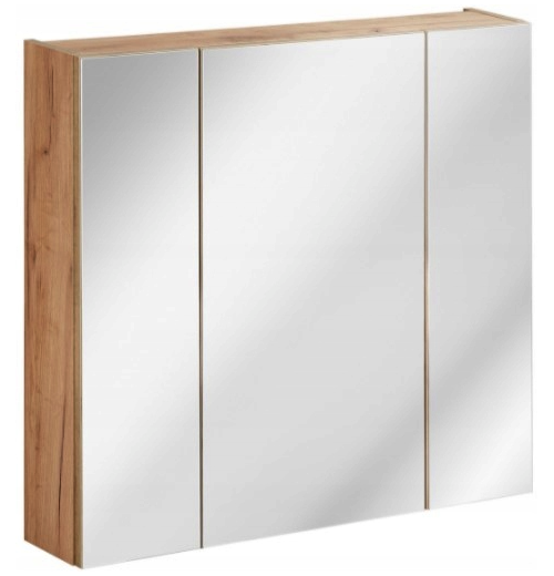 Dulap baie suspendat cu oglinda, 60x75/80x75 cm, Oak, Capri - COMAD [4]