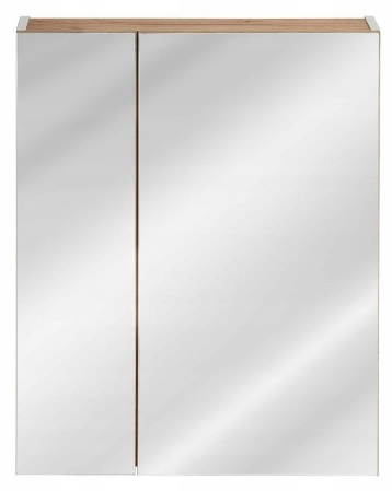 Dulap baie suspendat cu oglinda, 60x75/80x75 cm, Oak, Capri - COMAD [2]