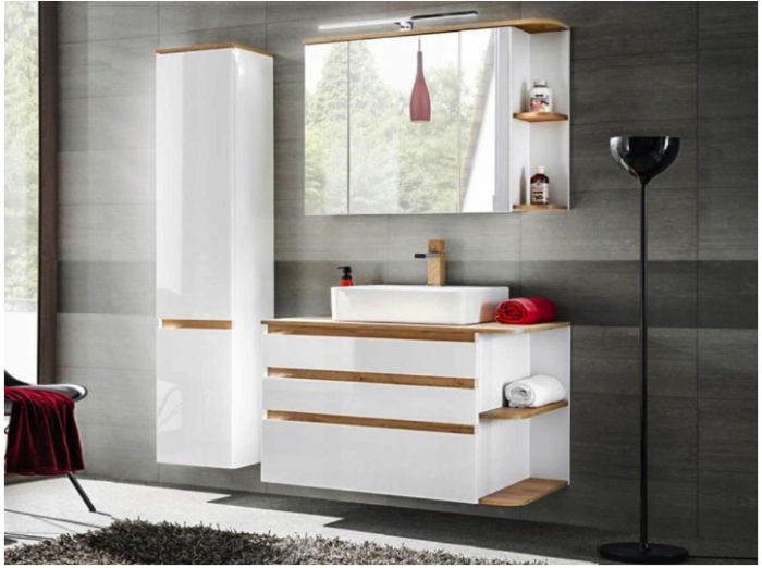 Dulap de baie suspendat cu oglinda 94x72 cm Platinum COMAD [3]