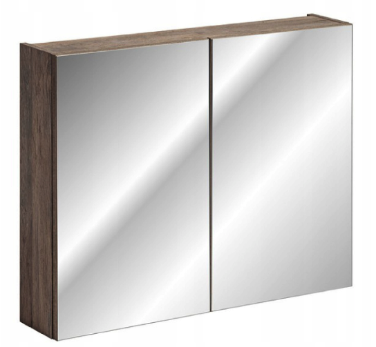 Dulap baie suspendat cu oglinda 60x65/80x65 cm Santa Fe Oak COMAD [1]