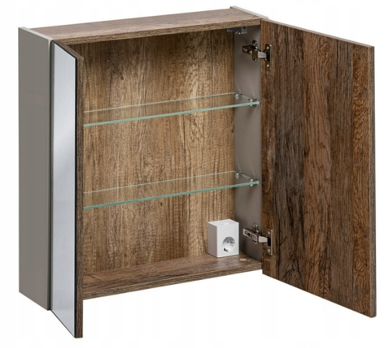 Dulap baie suspendat cu oglinda 60x65 cm / 80x65 cm Santa Fe Taupe COMAD [2]