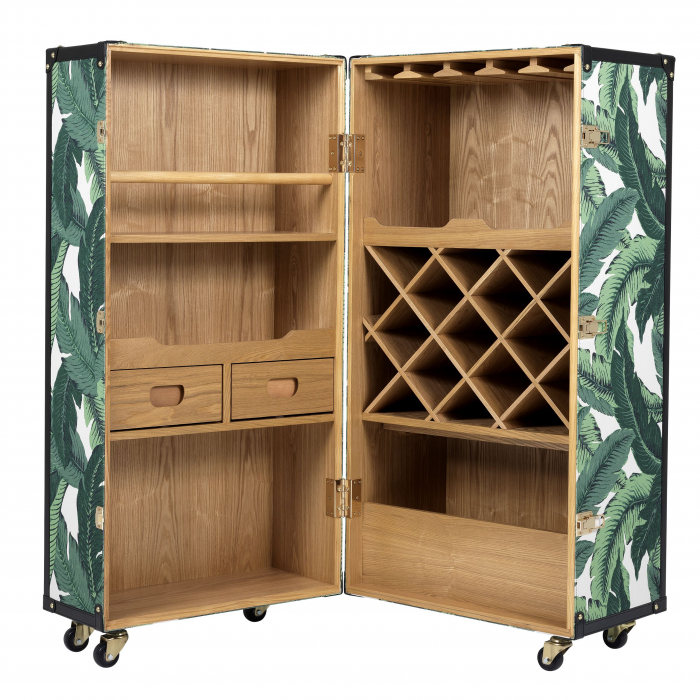 Dulap de lux pentru vinuri Martini Bianco tip servieta, model tropical cu frunze verzi | Eichholtz - 114020 [3]