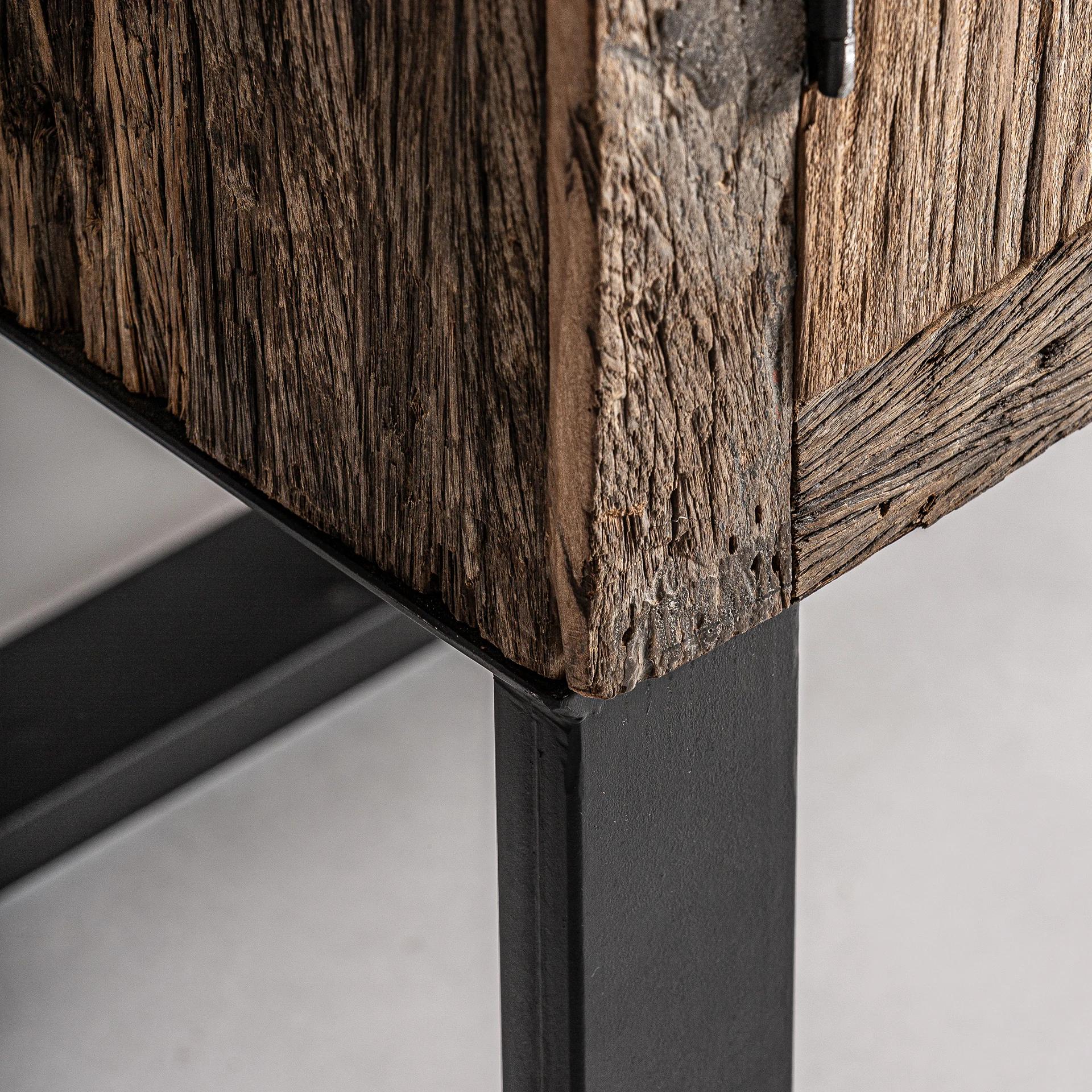 Dulap din Lemn Recuperat si Metal, Maro, 107x47x188 cm, Stil Colonial - VicalHome 33406 [27]