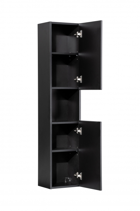 Dulap inalt baie 2 usi, 140 x 30 x 25 cm, Nova Black D 80-03-2D (W80-01D), Comad [3]