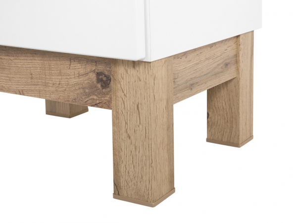 Dulap inalt baie 190x35 cm, Bali White, MDF alb lucios, stejar auriu COMAD [5]