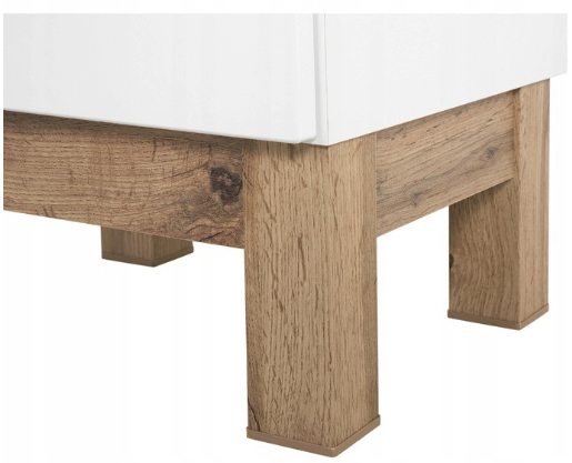 Dulap inalt baie Bali White II 187x60, MDF alb lucios, stejar auriu COMAD [5]