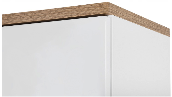 Dulap inalt baie Bali White II 187x60, MDF alb lucios, stejar auriu COMAD [6]