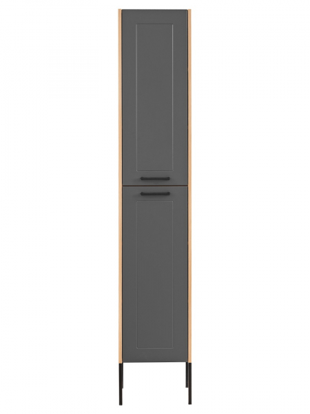Dulap inalt baie 170x35 cm, MDF Madera Grey, gri grafit mat/stejar, picioare metal COMAD [2]