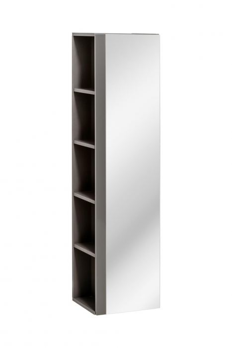 Dulap Inalt baie 138 x 35 x 30 cm Grafit cu oglinda, Twist 802 COMAD [1]