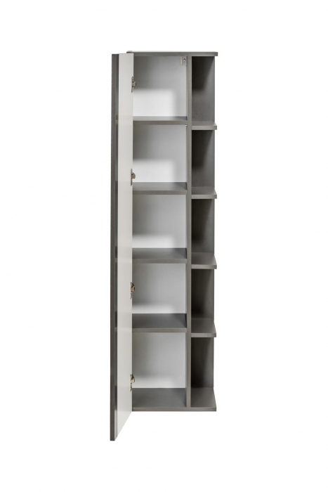 Dulap Inalt baie 138 x 35 x 30 cm Grafit cu oglinda, Twist 802 COMAD [2]