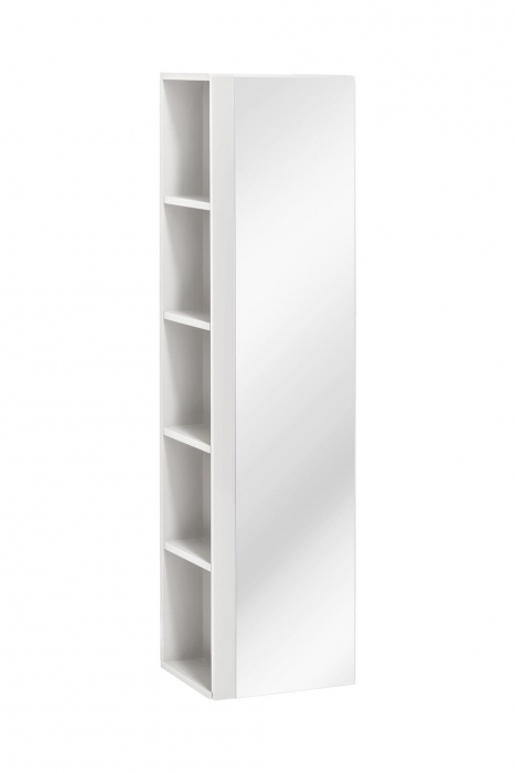 Dulap Inalt baie cu oglinda 1D TWIST, 138 x 35 x 30 cm, Alb 802, Comad [3]