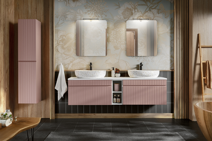 DULAP INALT BAIE SUSPENDAT 160x35 CM, ICONIC ROSE, MDF RIFLAT COMAD [5]