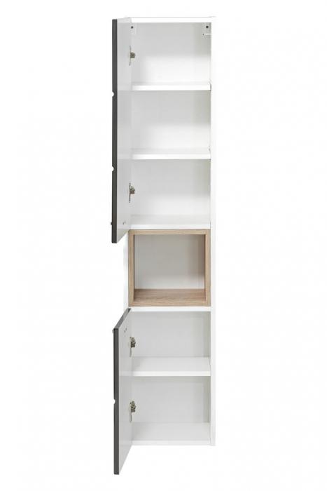 Dulap inalt baie 30x140x25 cm, PAL, gri/alb, Finka Grey COMAD [3]
