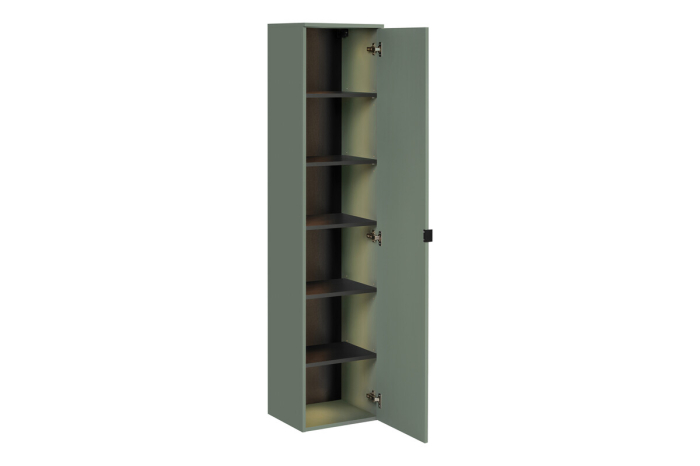 Dulap înalt pentru baie Sombra Green, înălțime 172 cm, PAL Melaminat Verde Stuf, Iluminare LED, 1 Ușă, Suspendat, Închidere Silențioasă - COMAD, cod SOMBRA GREEN 80-40-1D [3]