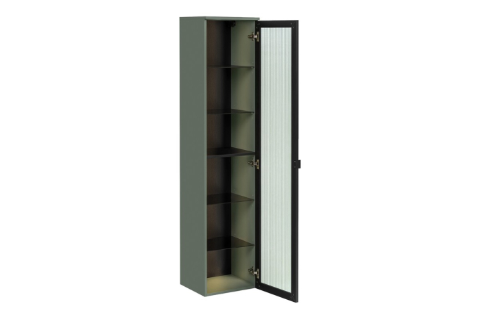 Dulap înalt pentru baie Sombra Green, înălțime 172 cm, Sticlă Riflată, Iluminare LED, 1 Ușă, Suspendat, Închidere Silențioasă - COMAD, cod SOMBRA GREEN 80-40-1DG [3]
