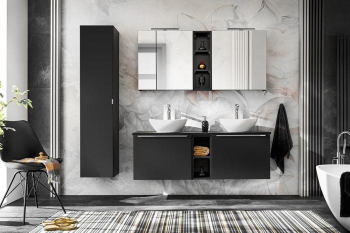 Dulap baie incadrat SANTA FE Black COMAD [3]