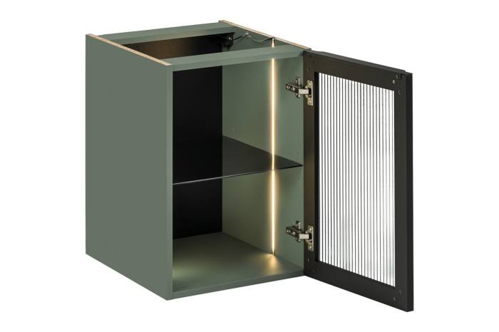 Dulap inferior pentru baie Sombra Green, lățime 40 cm, Sticlă Riflată, Iluminare LED, 1 Ușă, Închidere Silențioasă - COMAD, cod SOMBRA GREEN 81-40-1DG [3]