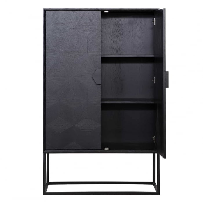 Dulap living premium stejar negru Dargo 110x175 cm, picioare negre metal, 7540 - Richmond Interiors [5]