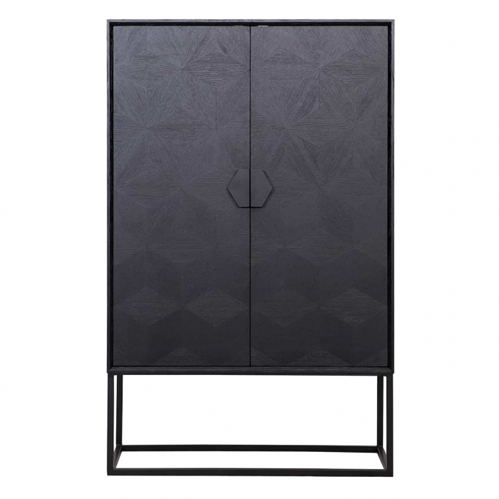 Dulap living premium stejar negru Dargo 110x175 cm, picioare negre metal, 7540 - Richmond Interiors [3]