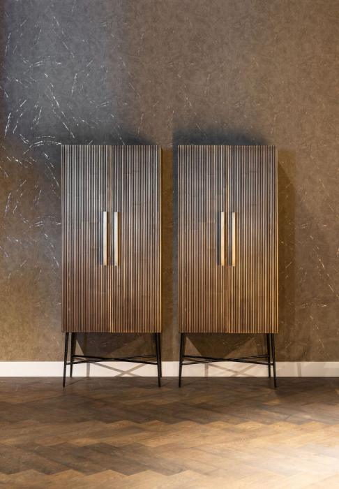 Dulap lux auriu cu 2 usi Tosea 75x180 cm MDF si lemn de mesteacan, baza metal, 7570 - Richmond Interiors [6]